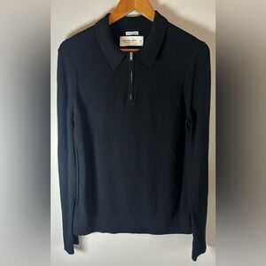 Abercrombie & Fitch Men's Soft A&F Cotton Cashmere 1/4 Zip Polo Sweater Size M